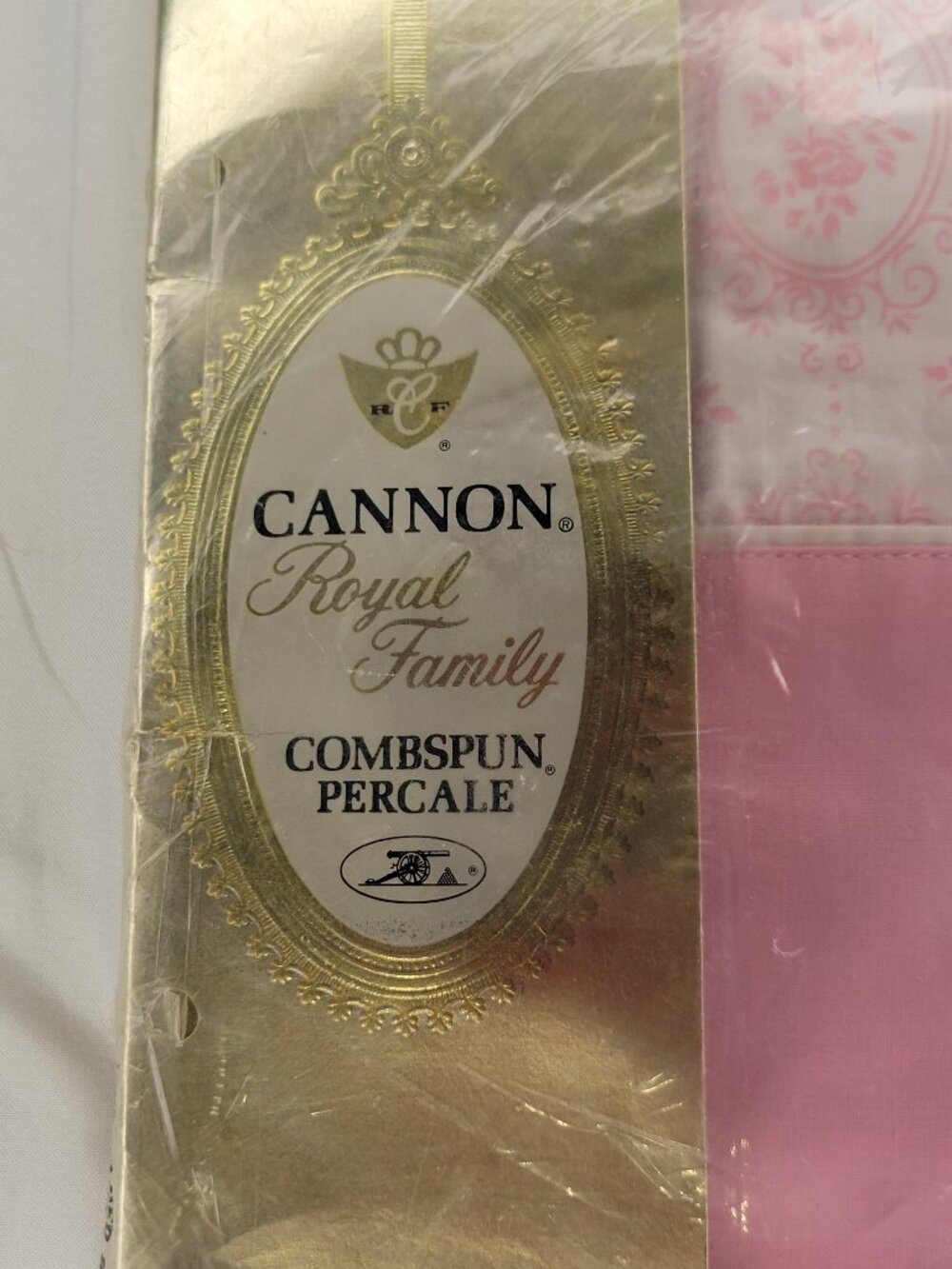 Cannon Royal Family Combspun Percale Oink Cameo Rose Flat Sheet for Double Bed